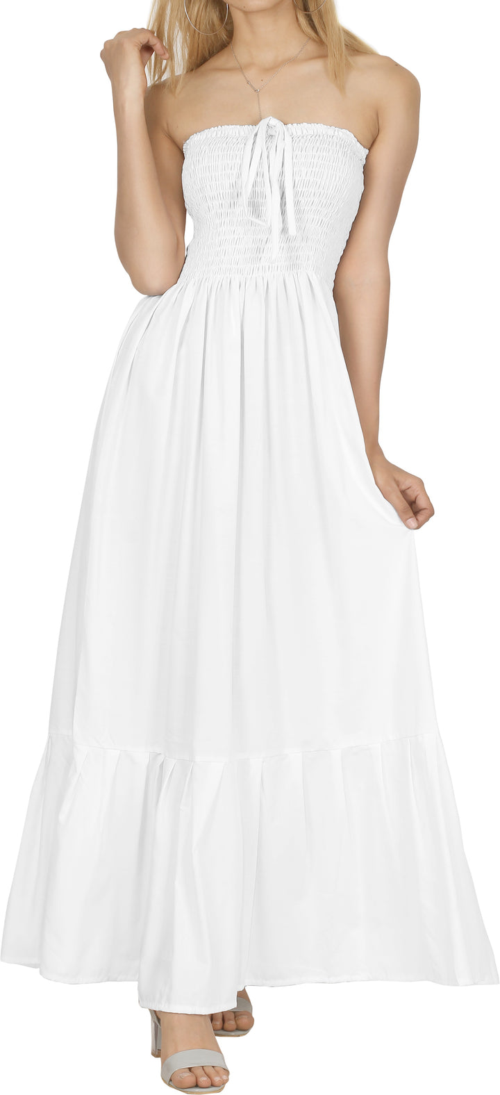 LA LEELA White Long Dress - 122851