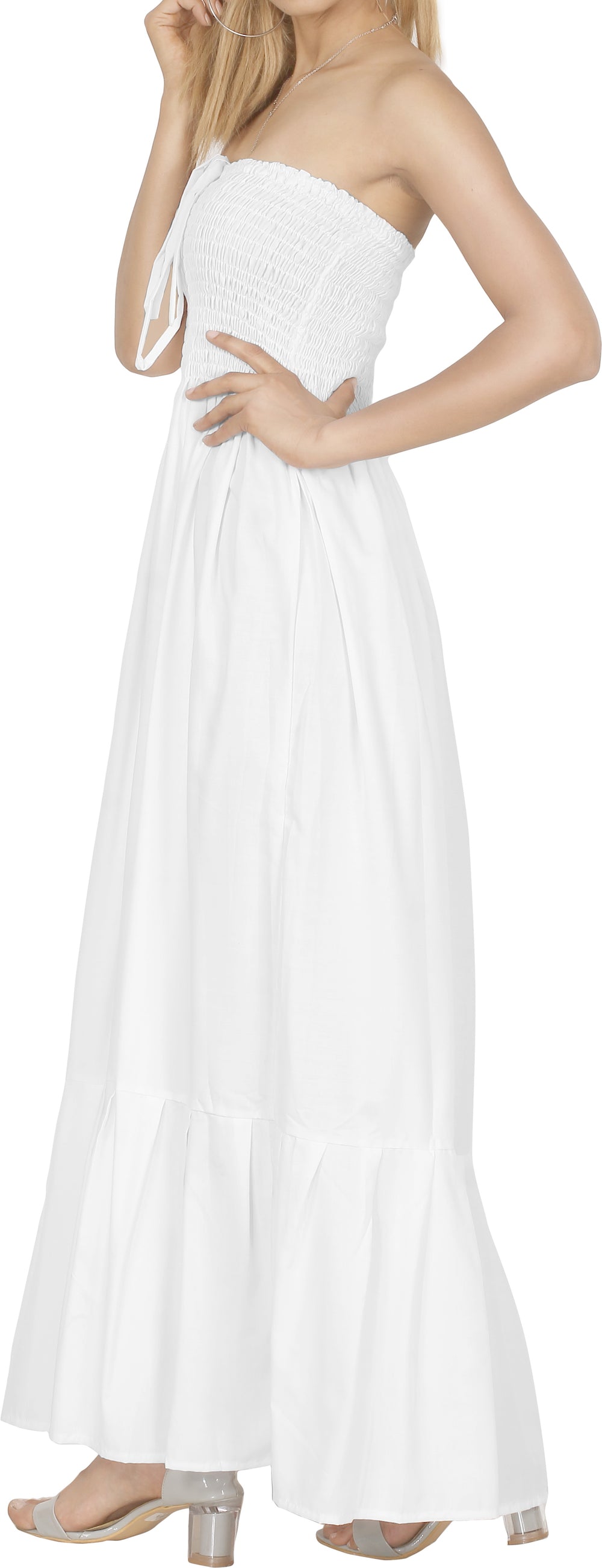 LA LEELA White Long Dress - 122851
