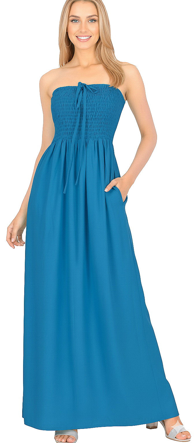 LA LEELA Blue Long Dress - 119858