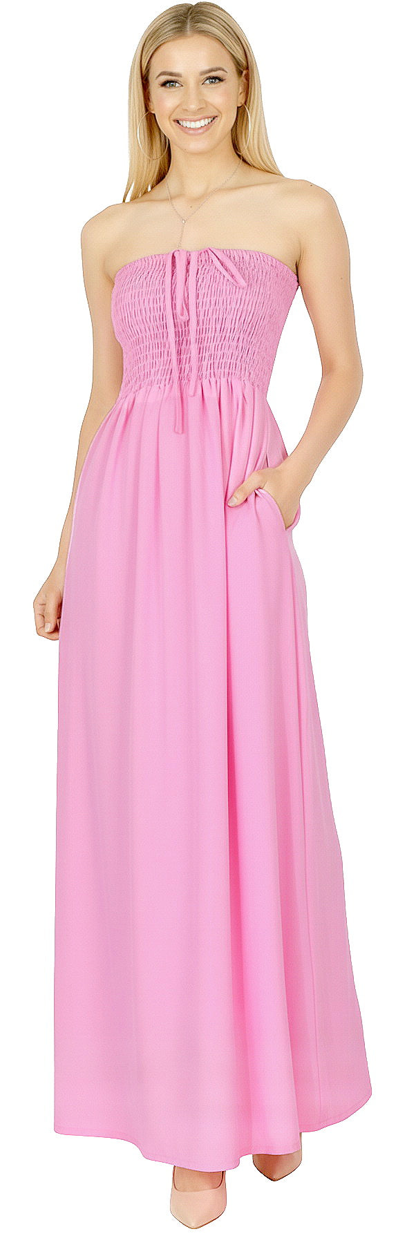 LA LEELA Light Pink Long Dress - 122367