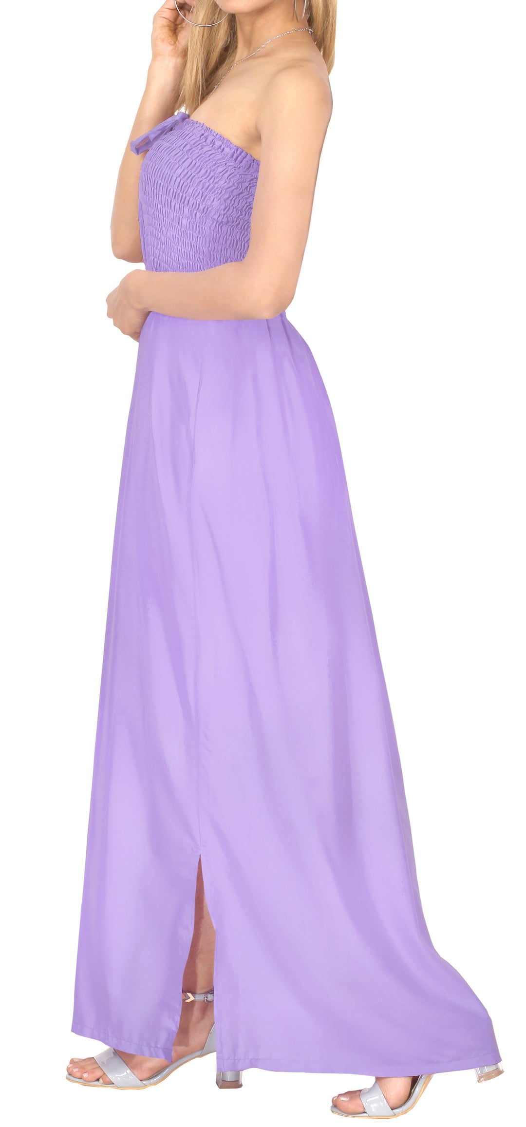 LA LEELA Light Purple Long Dress - 119864