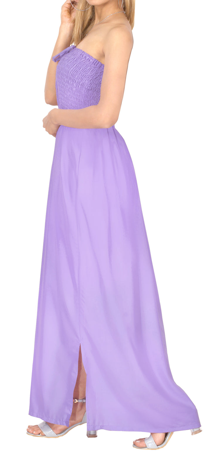 LA LEELA Light Purple Long Dress - 119864