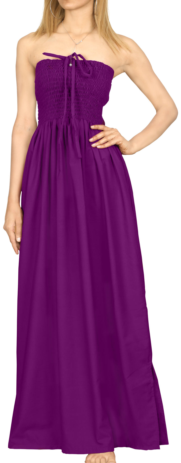 LA LEELA Purple Long Dress - 119868