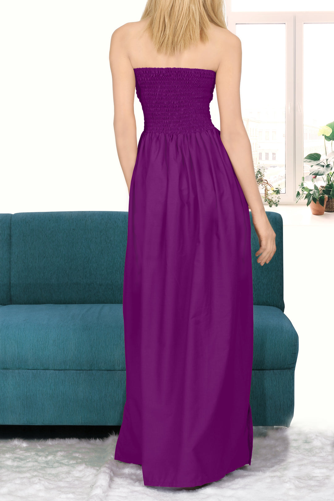 LA LEELA Purple Long Dress - 119868