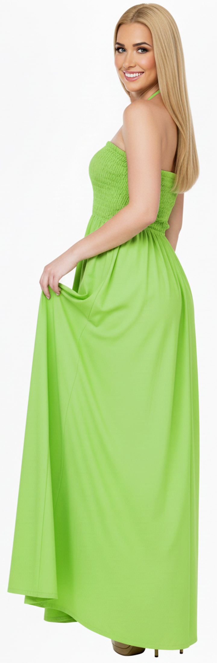 LA LEELA Light Green Long Dress - 119862