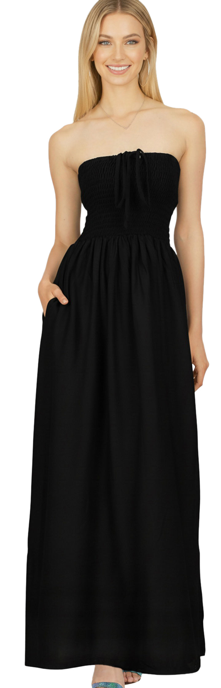 LA LEELA Black Long Dress - 913911
