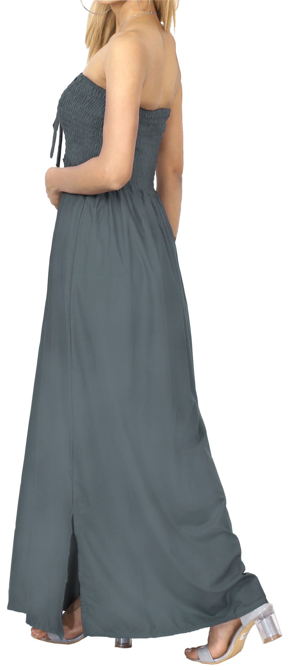 LA LEELA Gray Long Dress - 119856