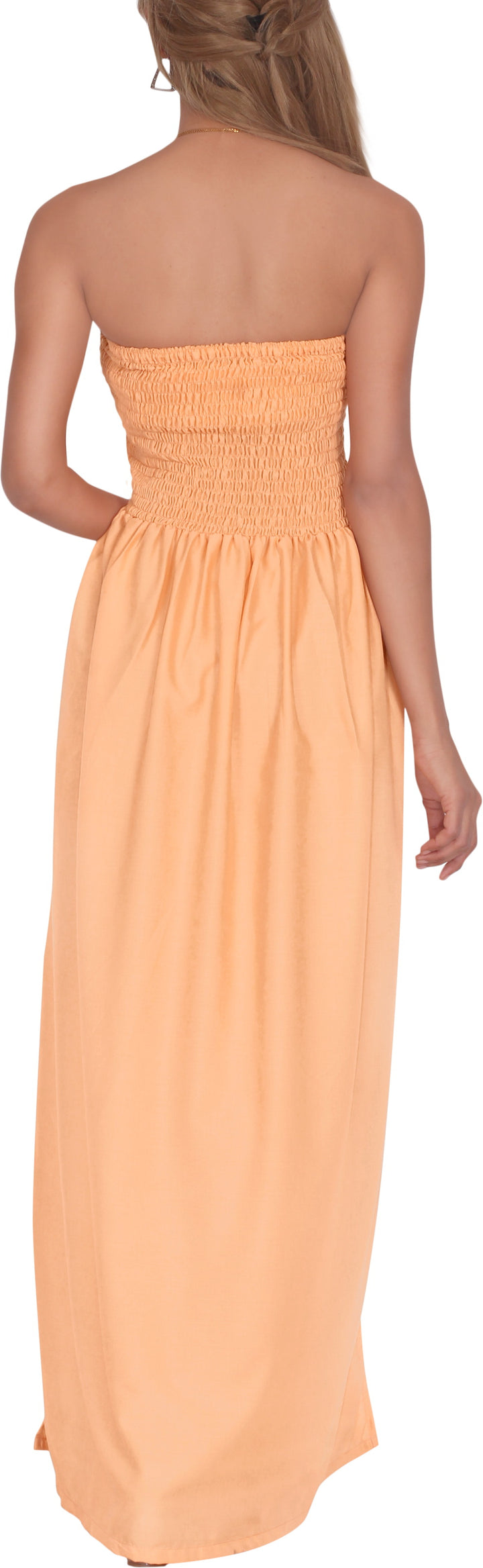 LA LEELA Peach Long Dress - 906571