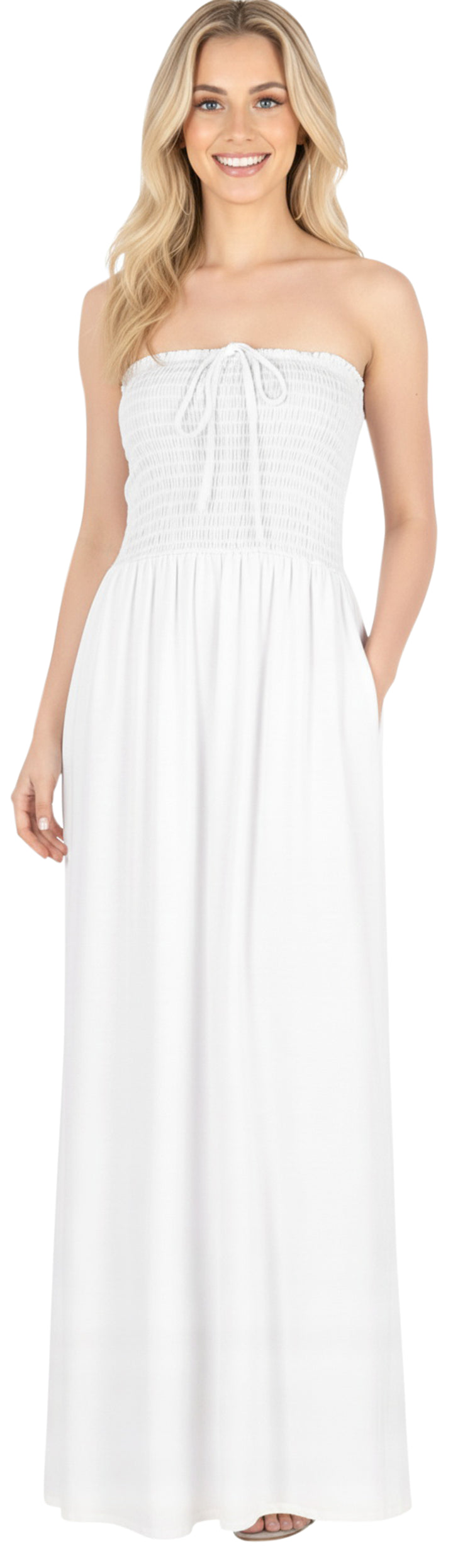 LA LEELA White Long Dress - 913912