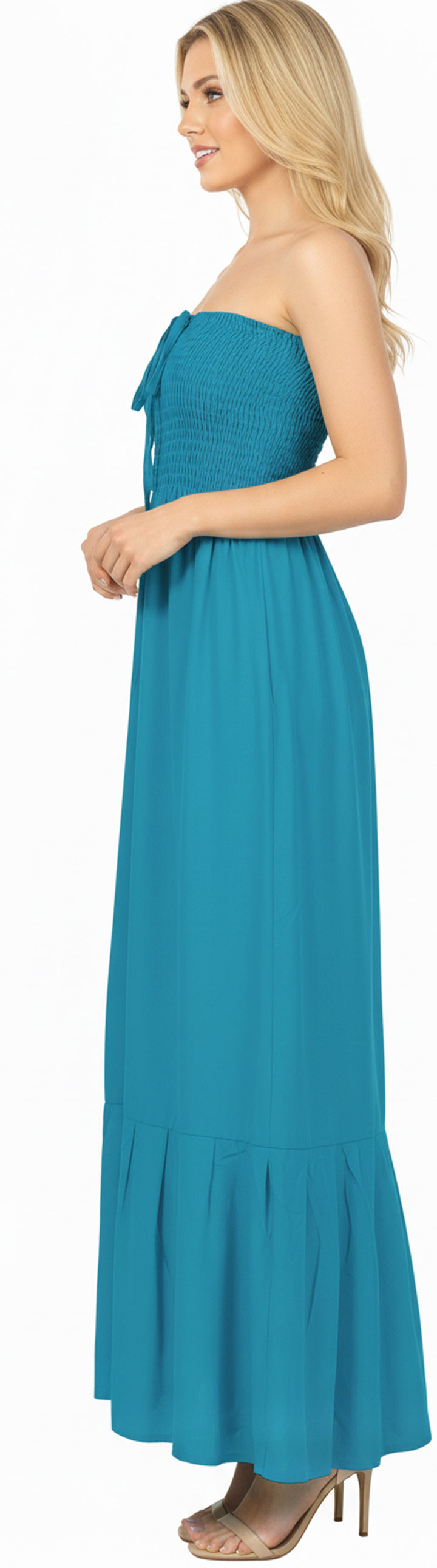 LA LEELA Tale Blue Long Dress - 123465