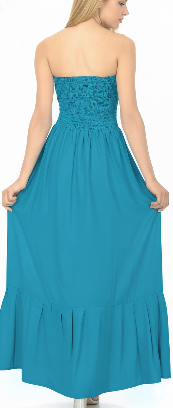 LA LEELA Tale Blue Long Dress - 123465