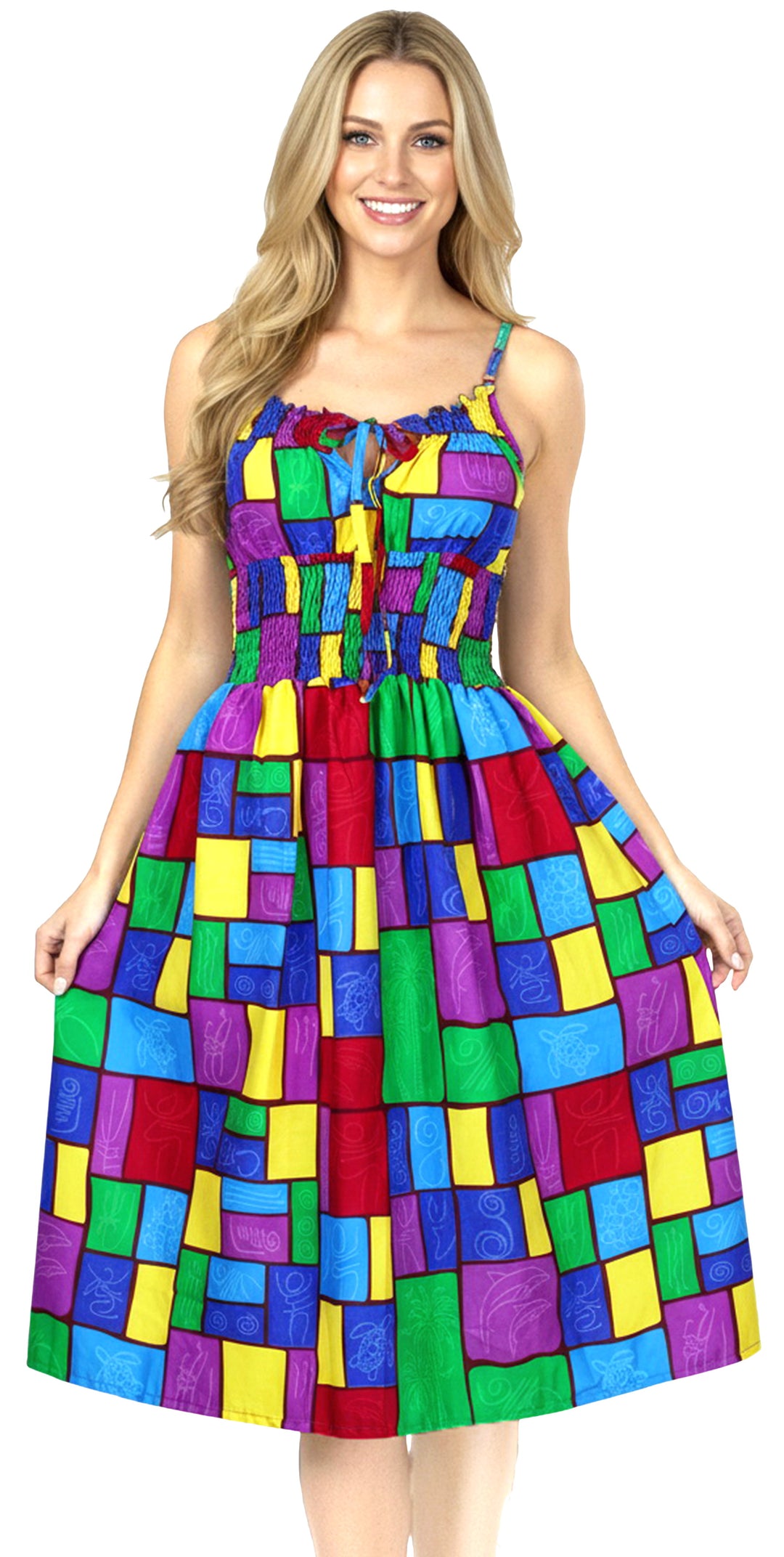 LA LEELA Multi Short Dress - 121534