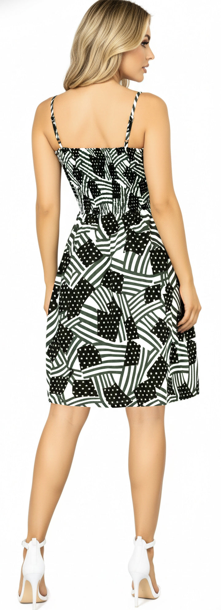 The Star and Stripes Spaghetti Dress for women P00794
