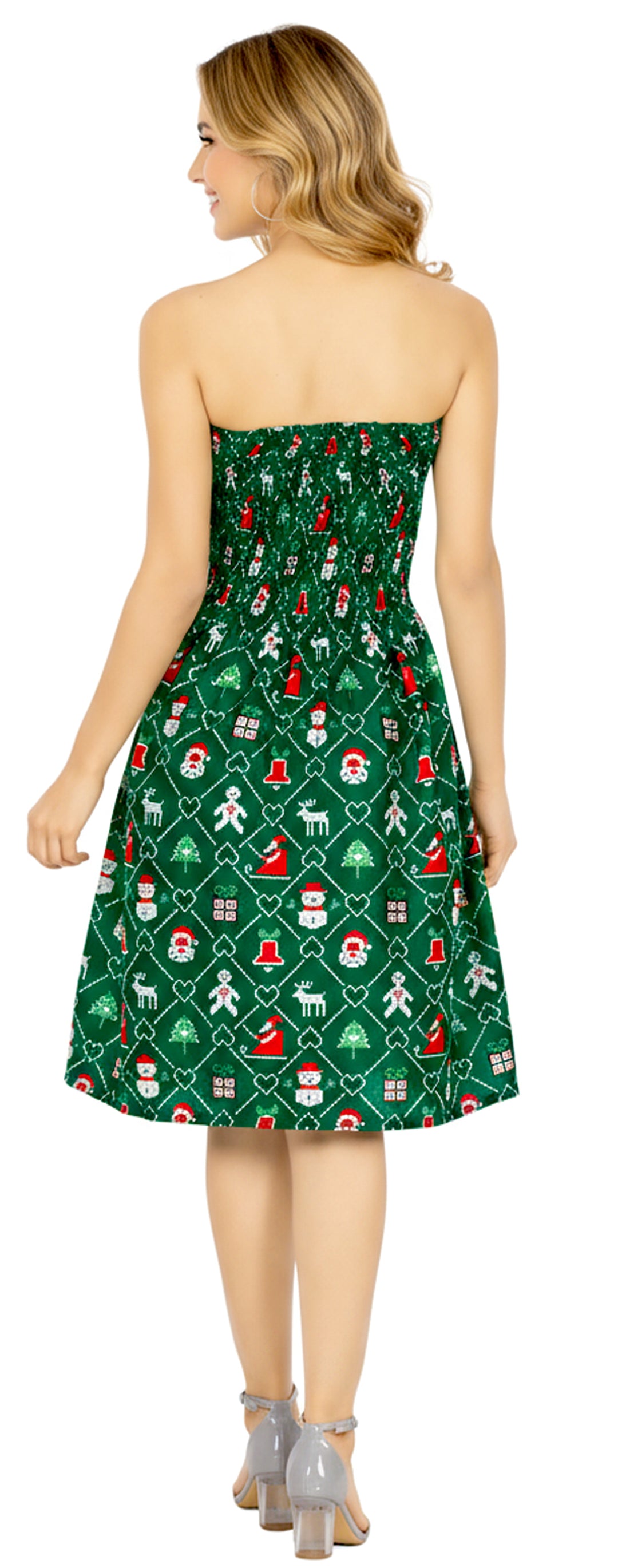 LA LEELA Green Short Dress - 914482