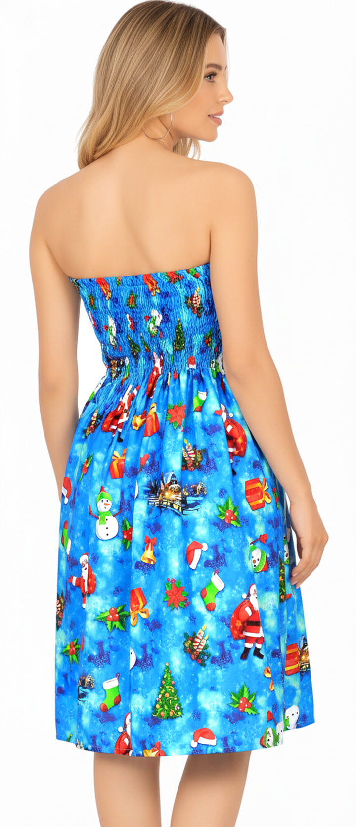 LA LEELA Blue Short Dress - 914486
