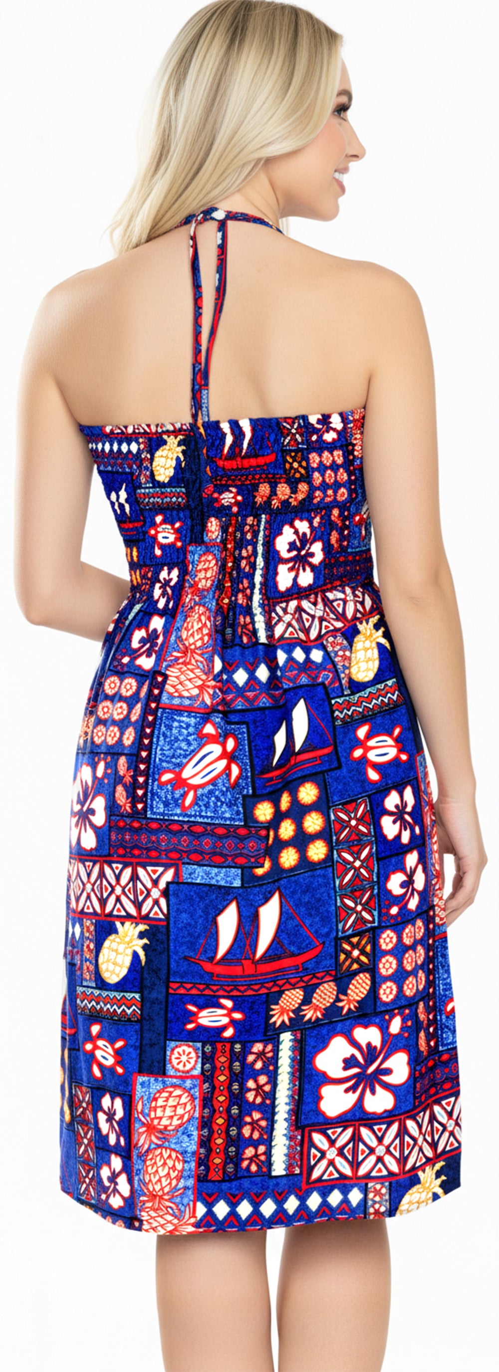 LA LEELA Blue Short Dress - 135603