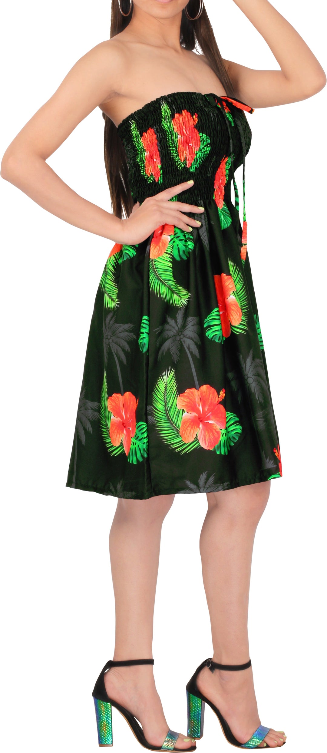 HAPPY BAY Women Short Flare Evening Dress Kohl P00979