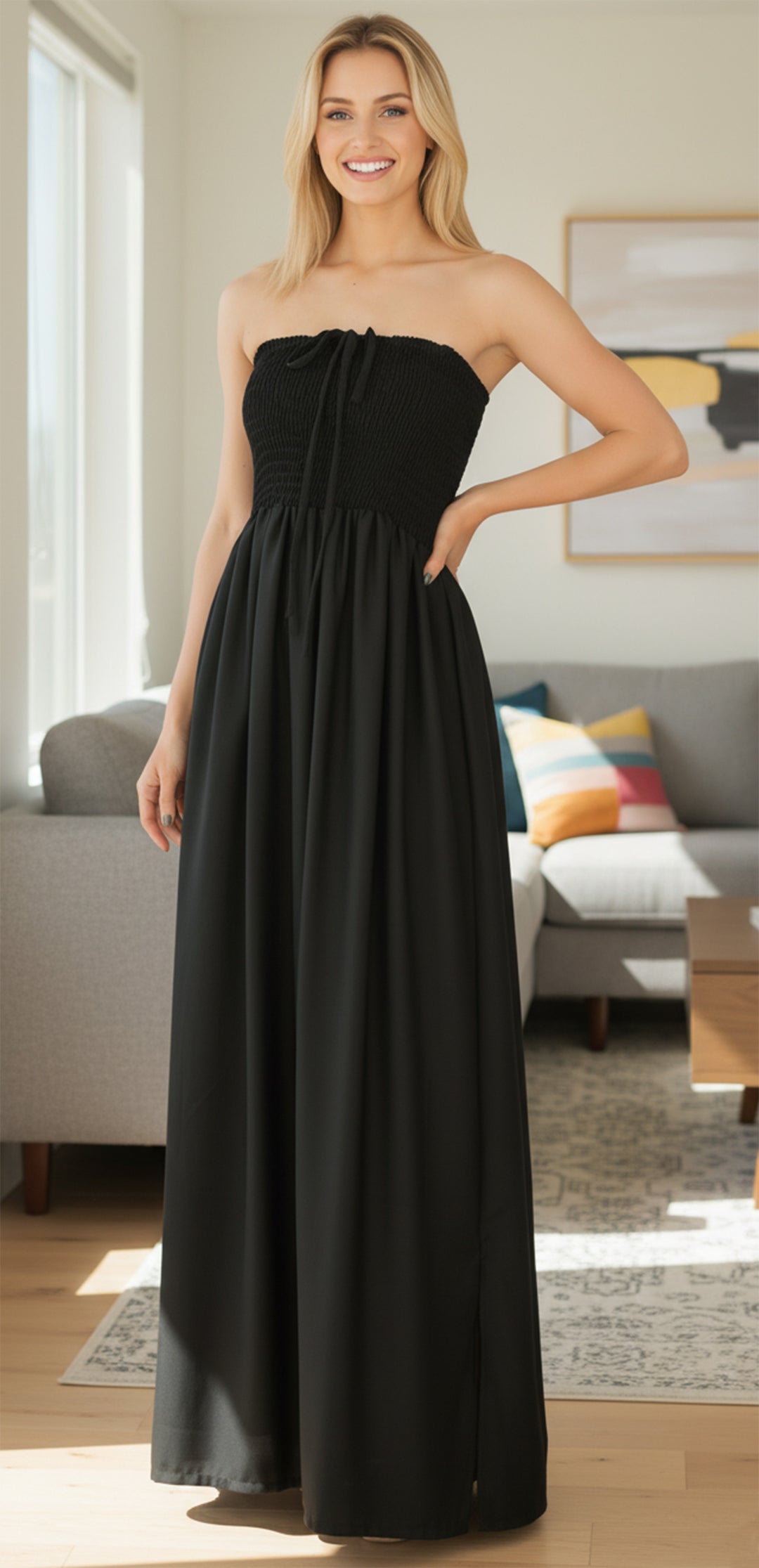 LA LEELA Black Long Dress - 915828