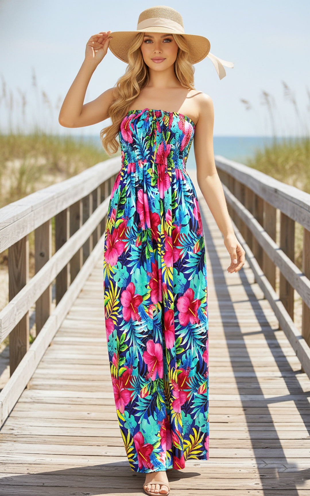 LA LEELA Multi Long Dress - 917335