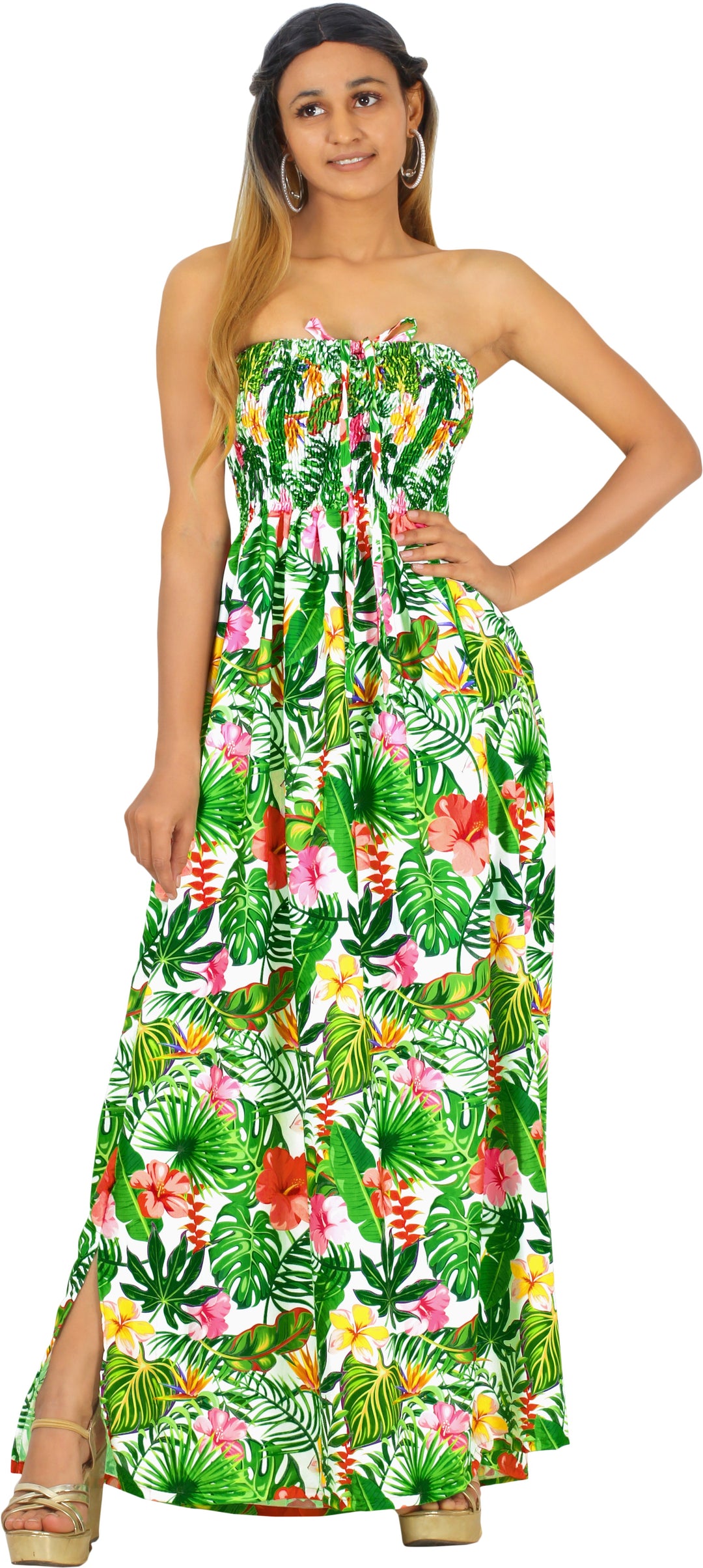 LA LEELA Green Long Dress - 917492