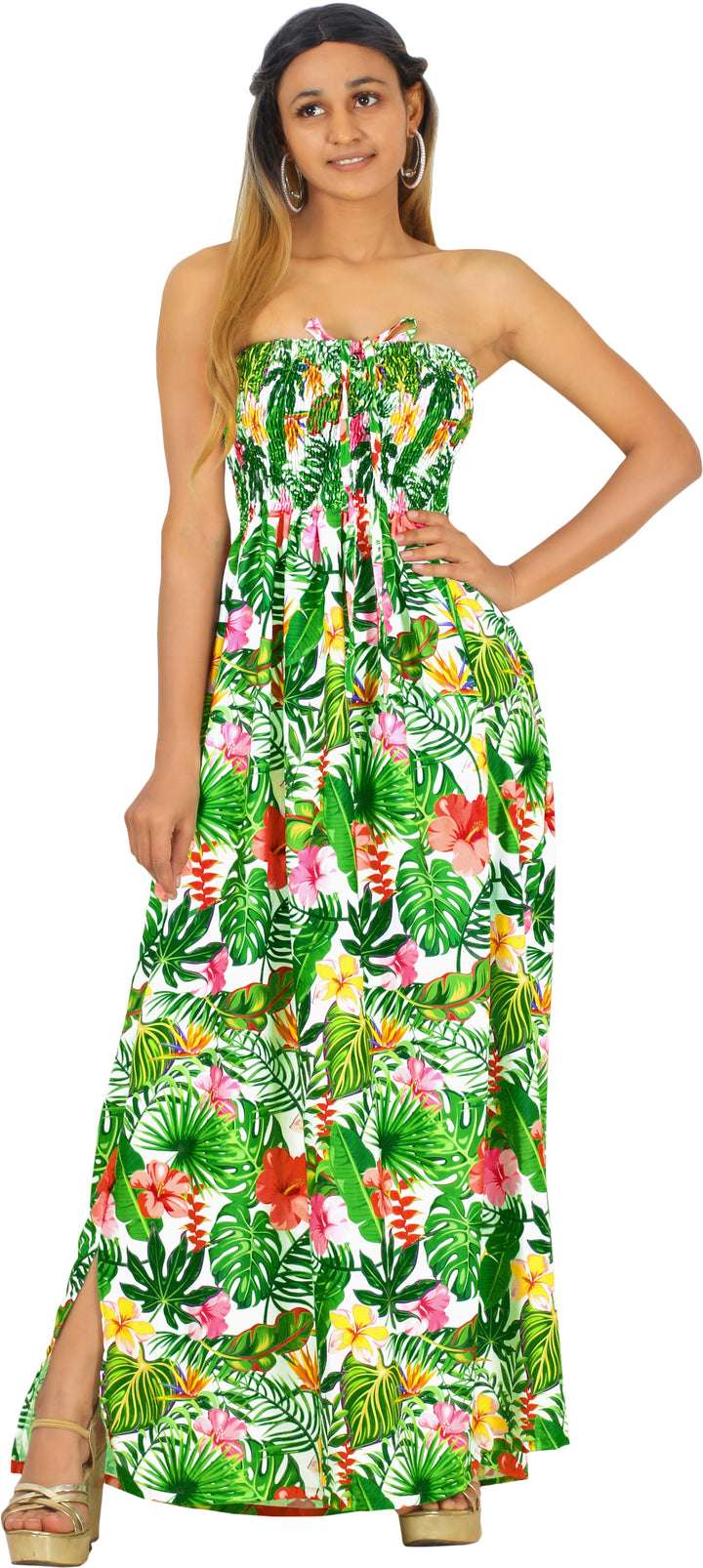 LA LEELA Green Long Dress - 917492