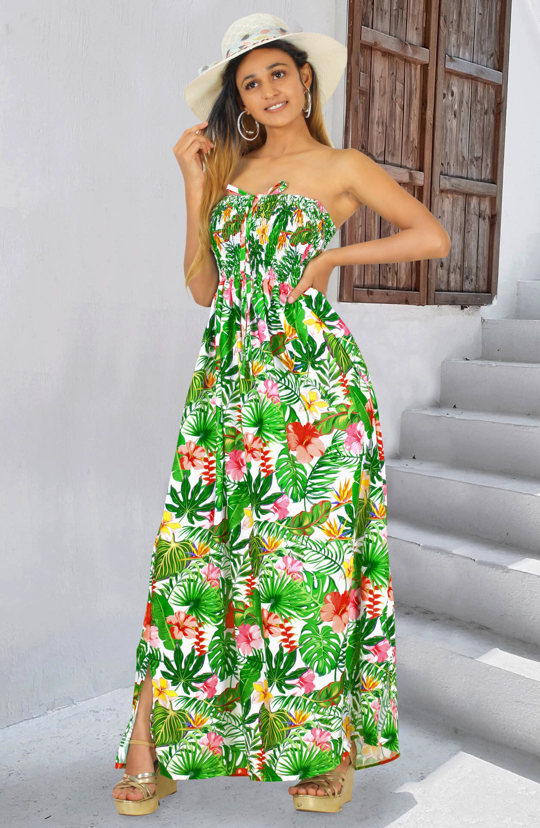 LA LEELA Green Long Dress - 917492