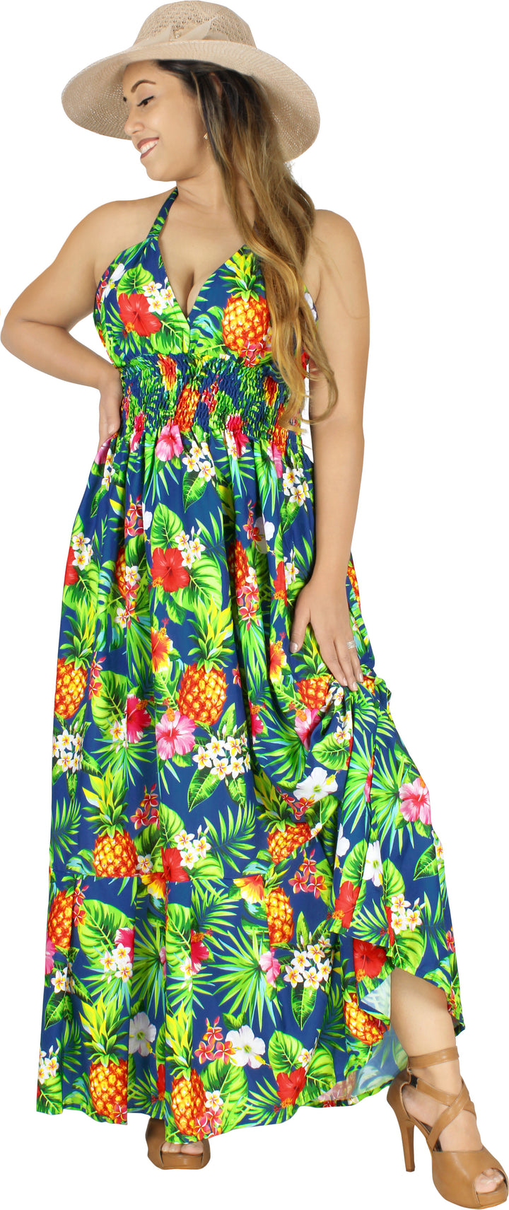 Aloha Low back Luau party dress for women P01051