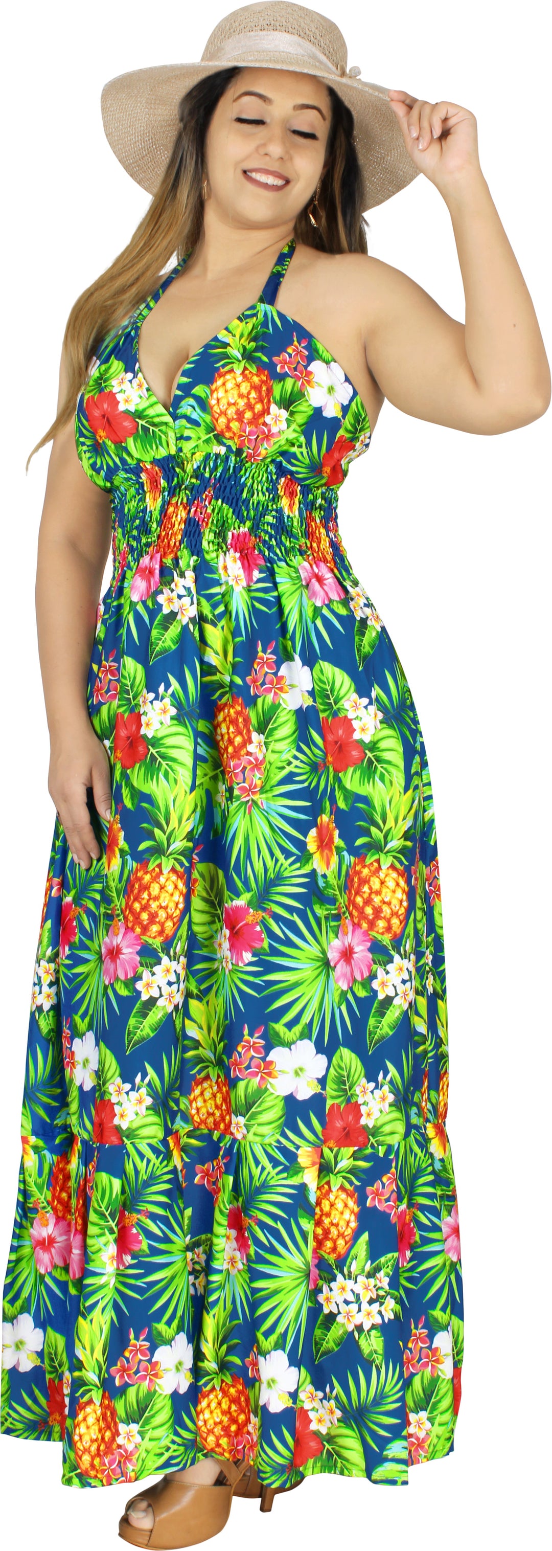 Aloha Low back Luau party dress for women P01051