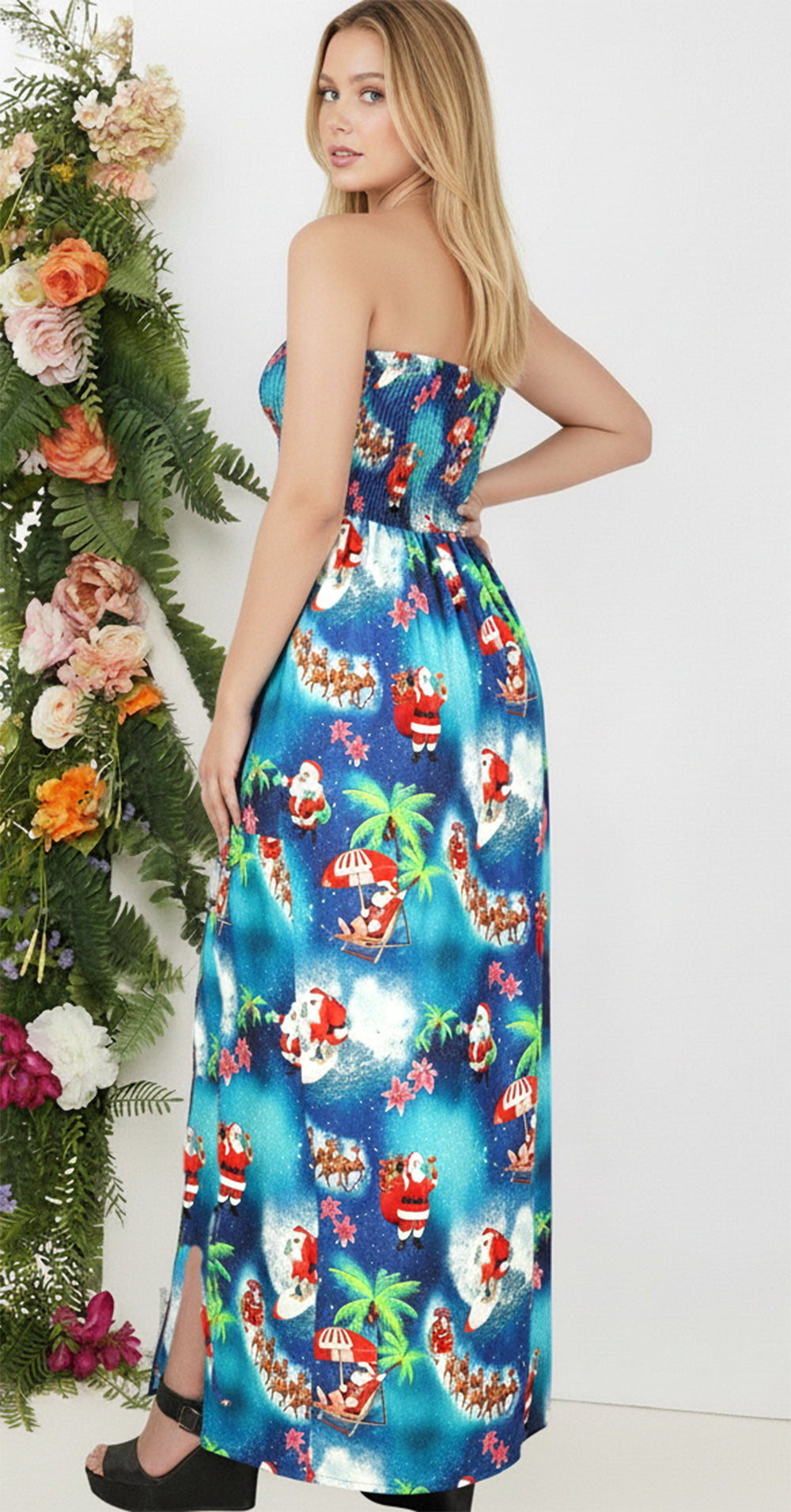 LA LEELA Blue Long Dress - 919920