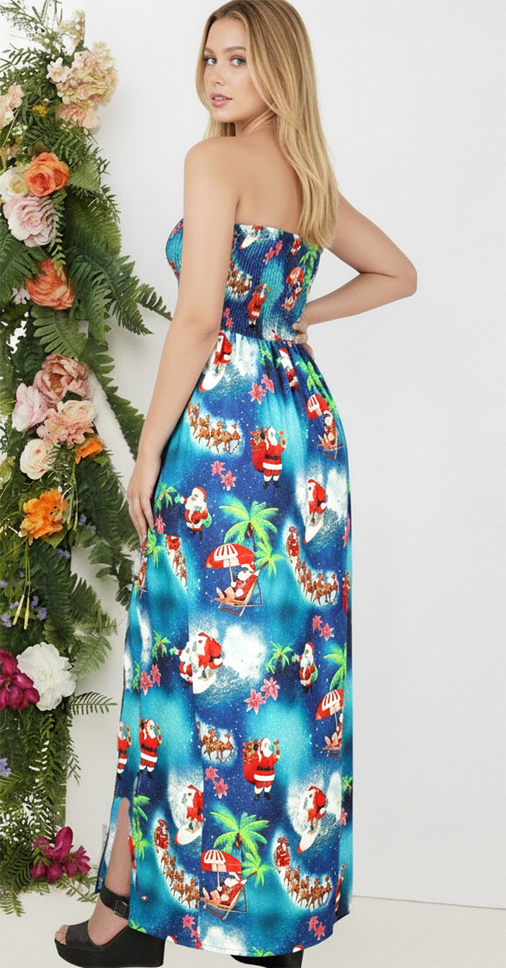 LA LEELA Blue Long Dress - 919920
