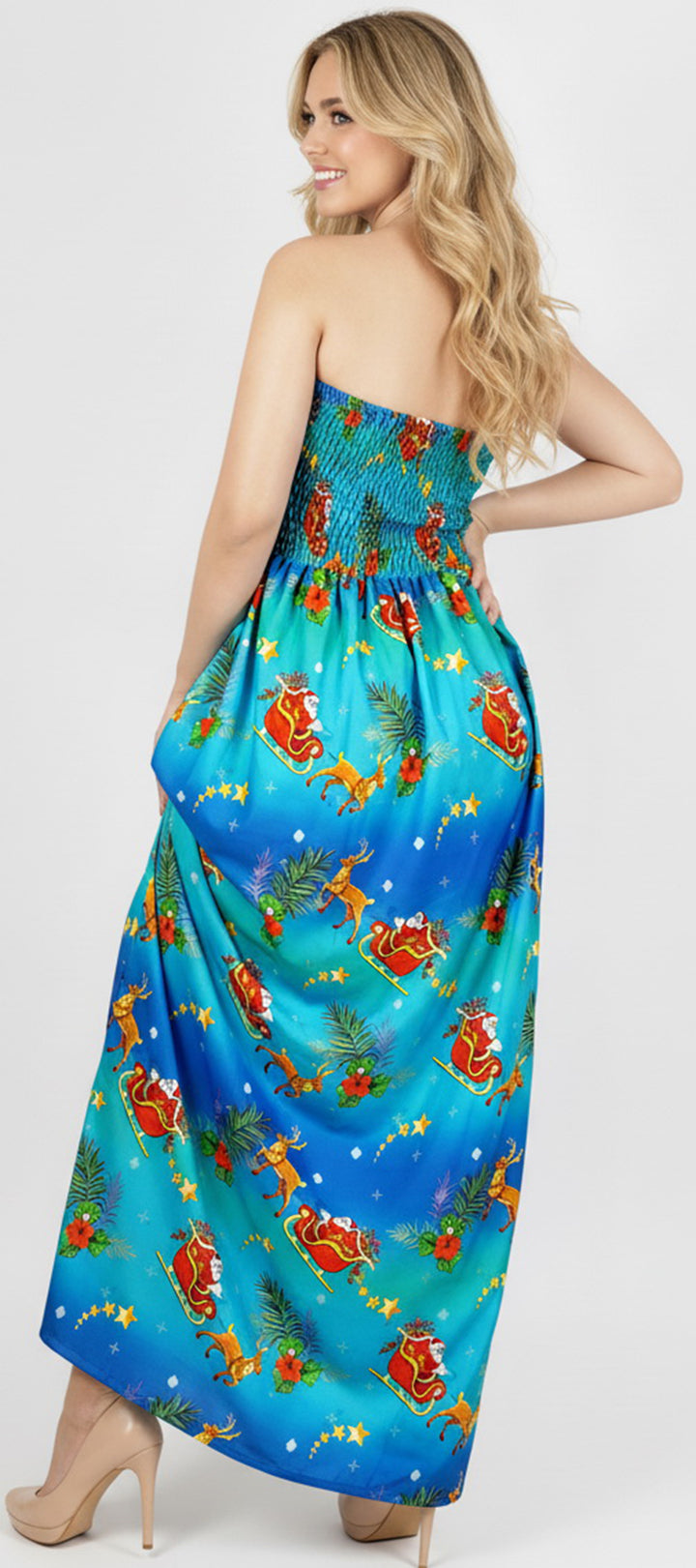 LA LEELA Blue Long Dress - 919594