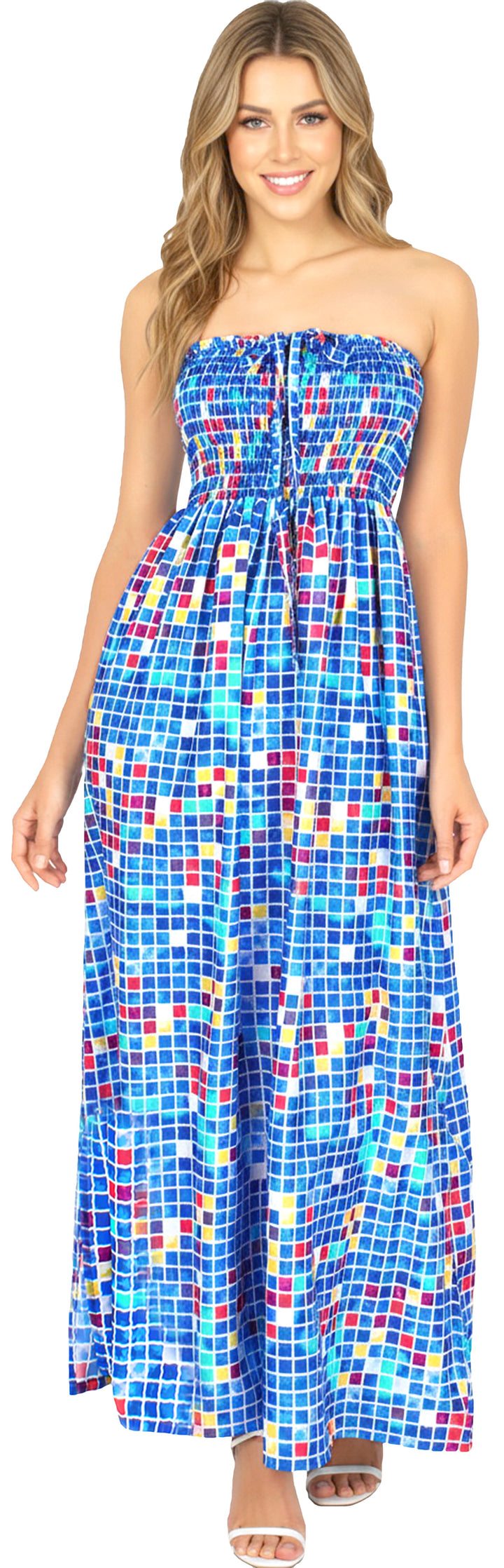 LA LEELA Blue Long Dress - 917485