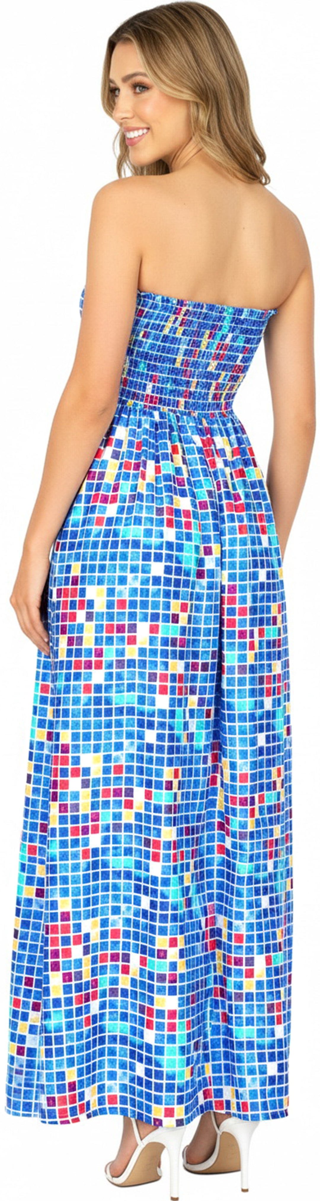 LA LEELA Blue Long Dress - 917485