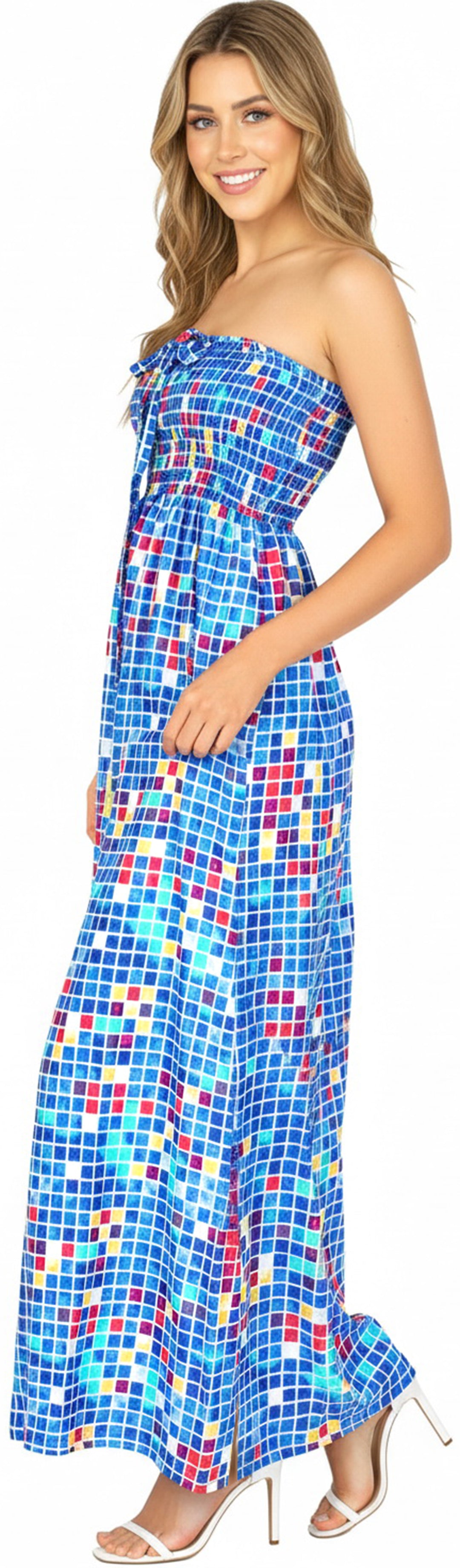 LA LEELA Blue Long Dress - 917485