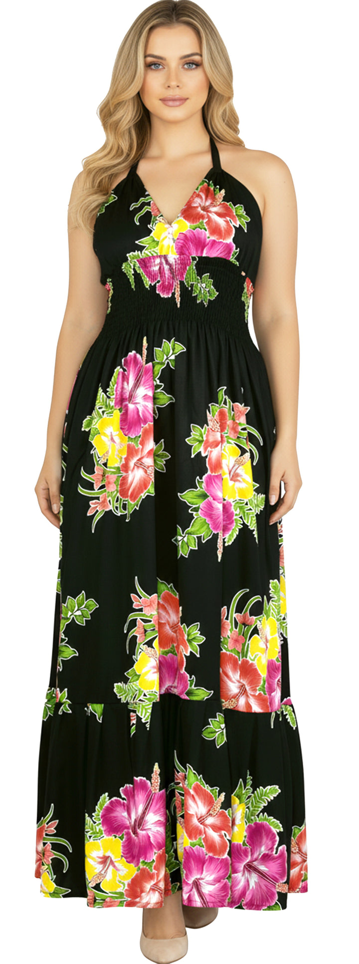 LA LEELA Black Long Dress - 916452