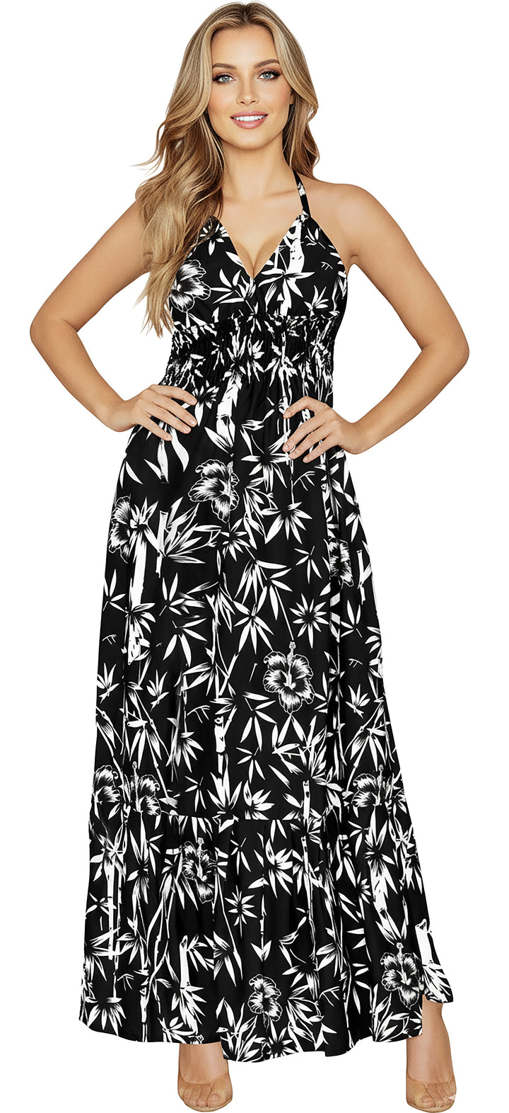LA LEELA Black Long Dress - 916539