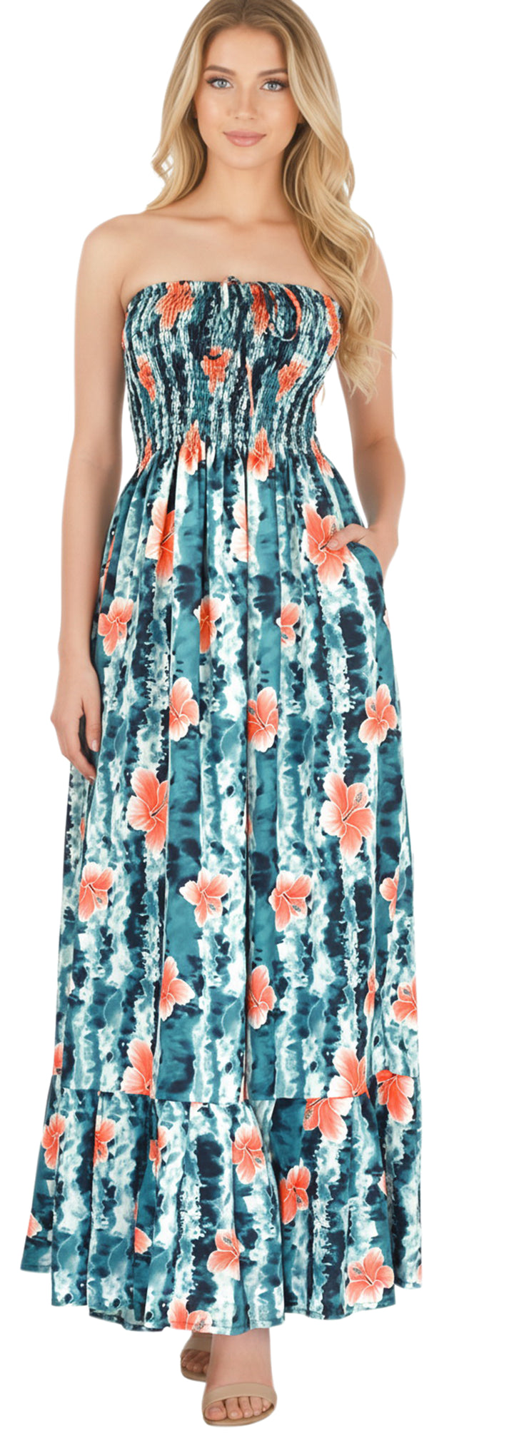 LA LEELA Blue Long Dress - 133858