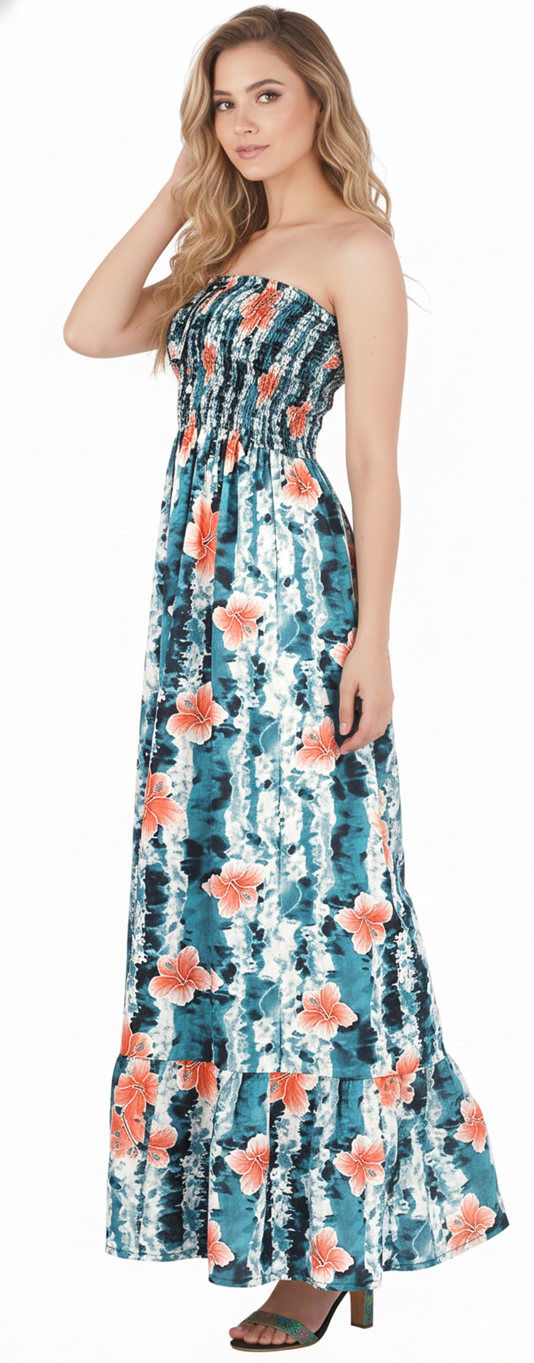 LA LEELA Blue Long Dress - 133858