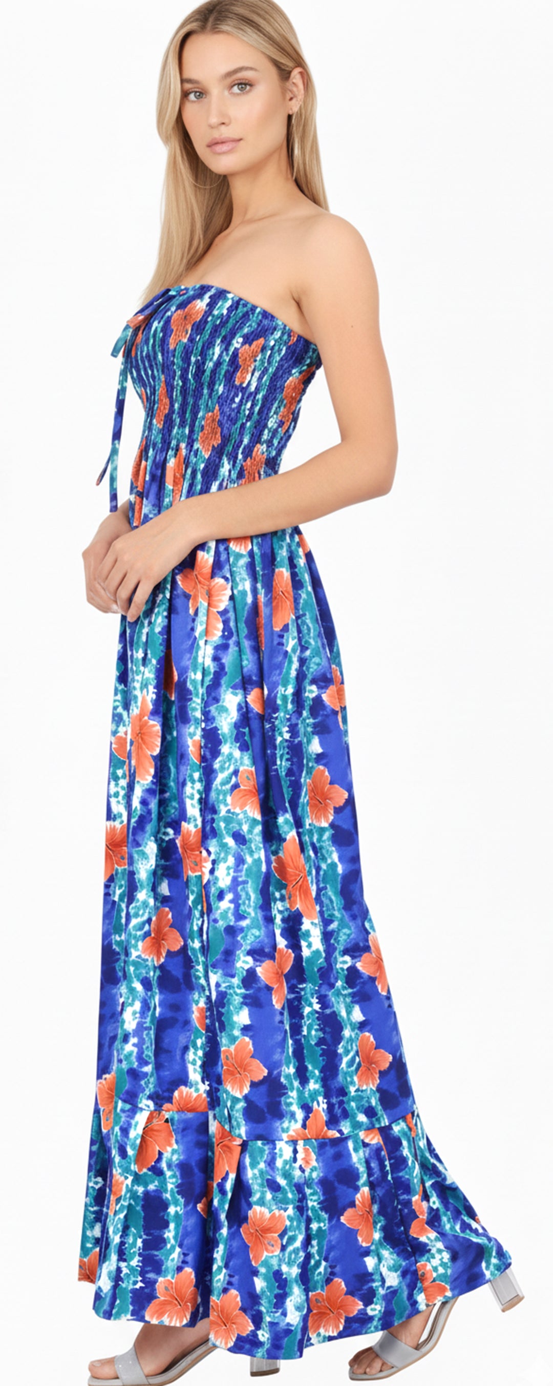 LA LEELA Blue Long Dress - 133857