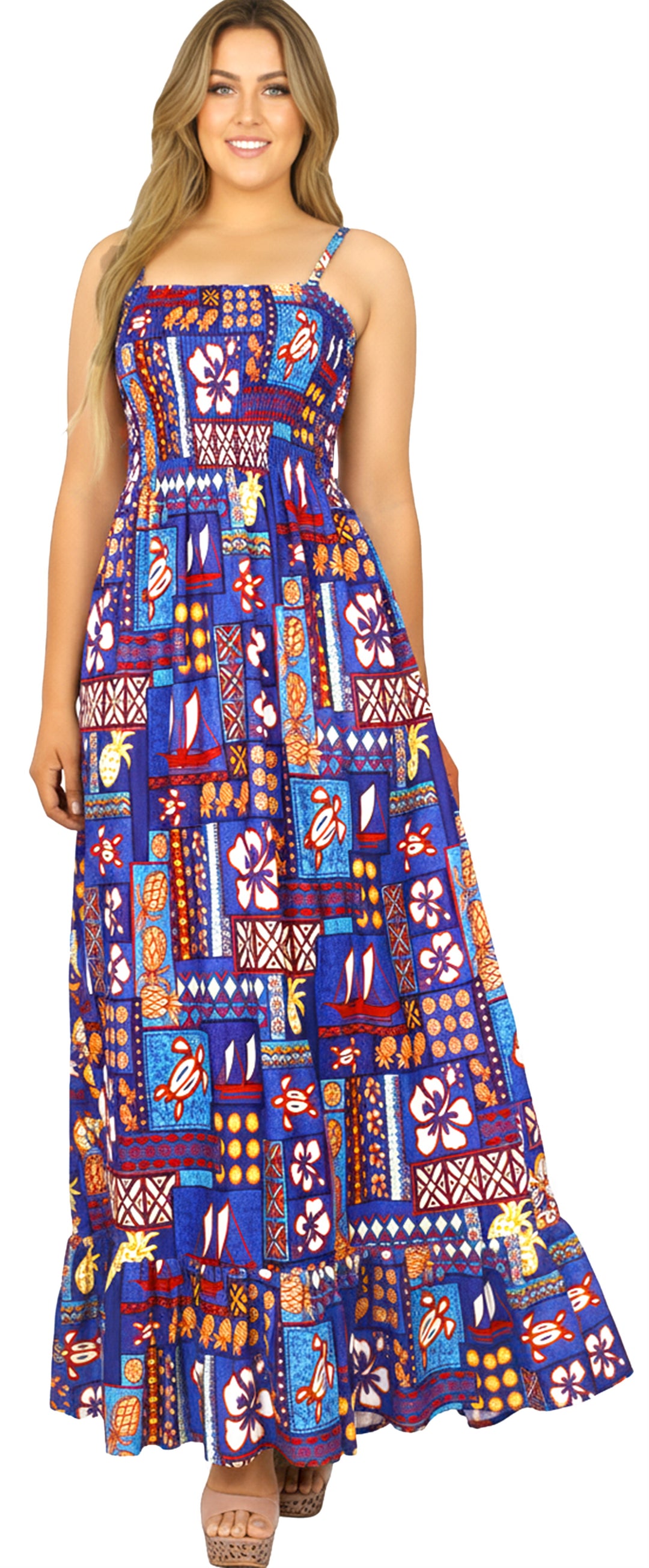 LA LEELA Blue Long Dress - 136571