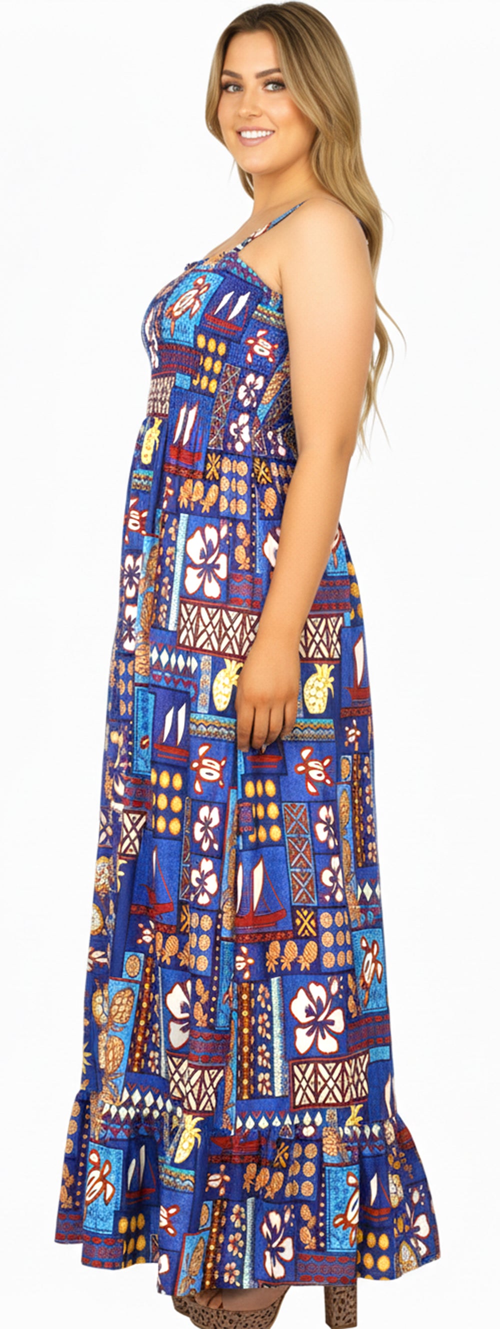 LA LEELA Blue Long Dress - 136571