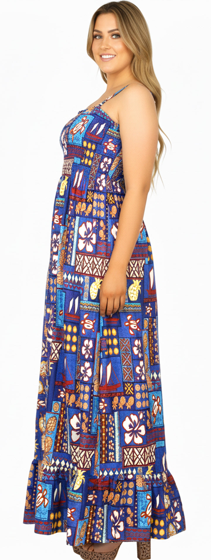 LA LEELA Blue Long Dress - 136571