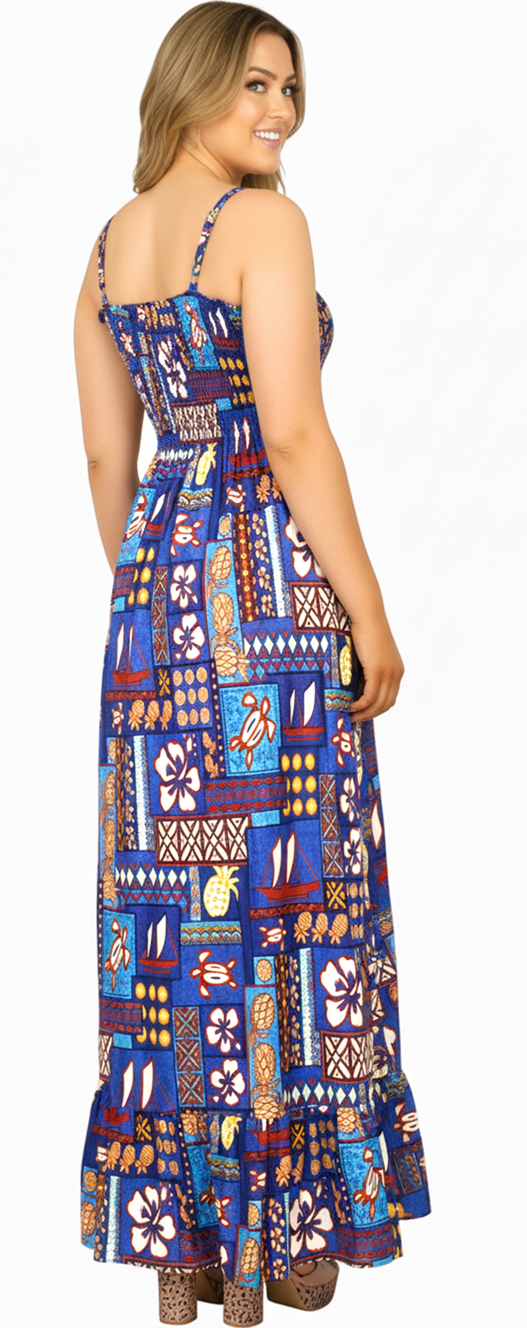 LA LEELA Blue Long Dress - 136571