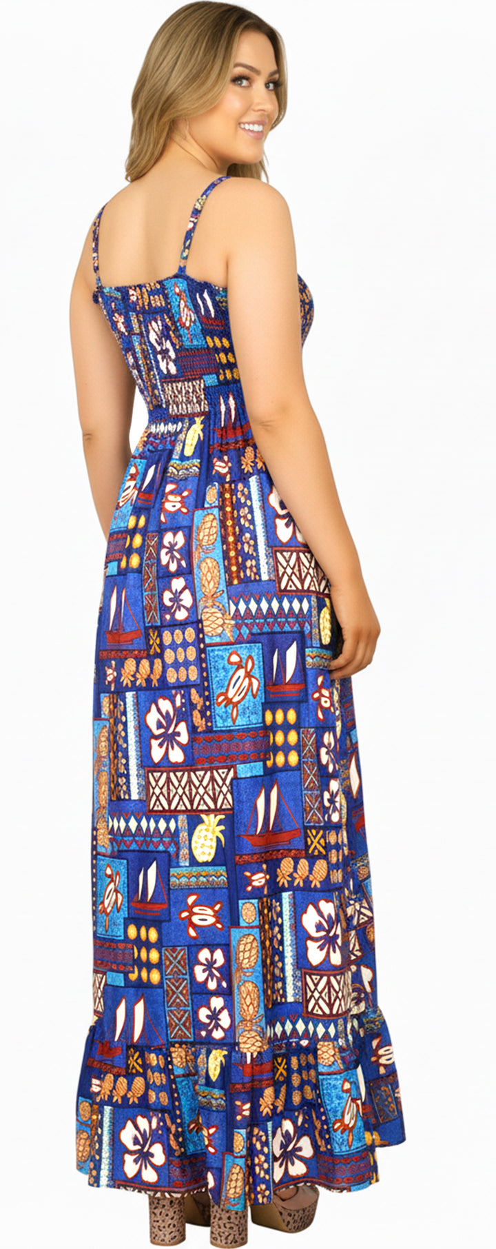 LA LEELA Blue Long Dress - 136571