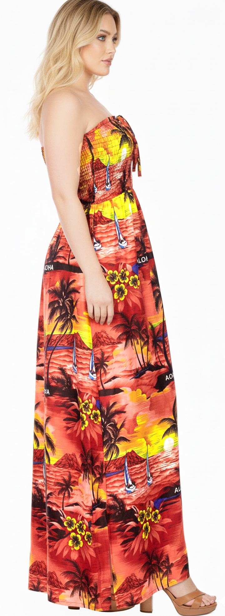 LA LEELA Red Long Dress - 129869