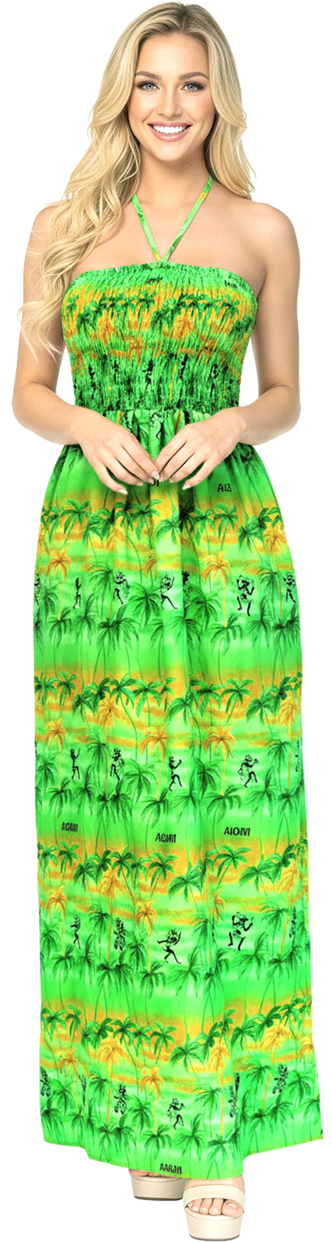 LA LEELA Green Long Dress - 136652