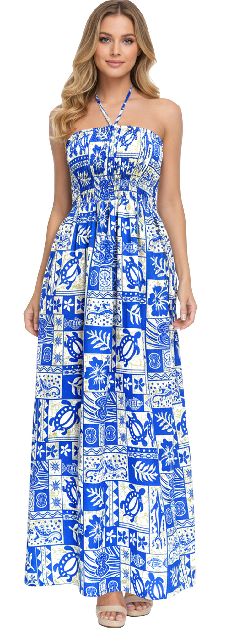 LA LEELA Blue Long Dress - 136408