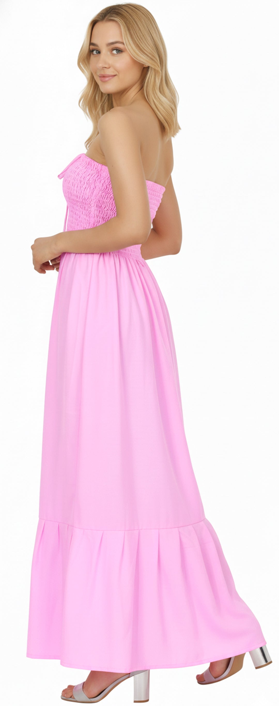 LA LEELA Light Pink Long Dress - 122945