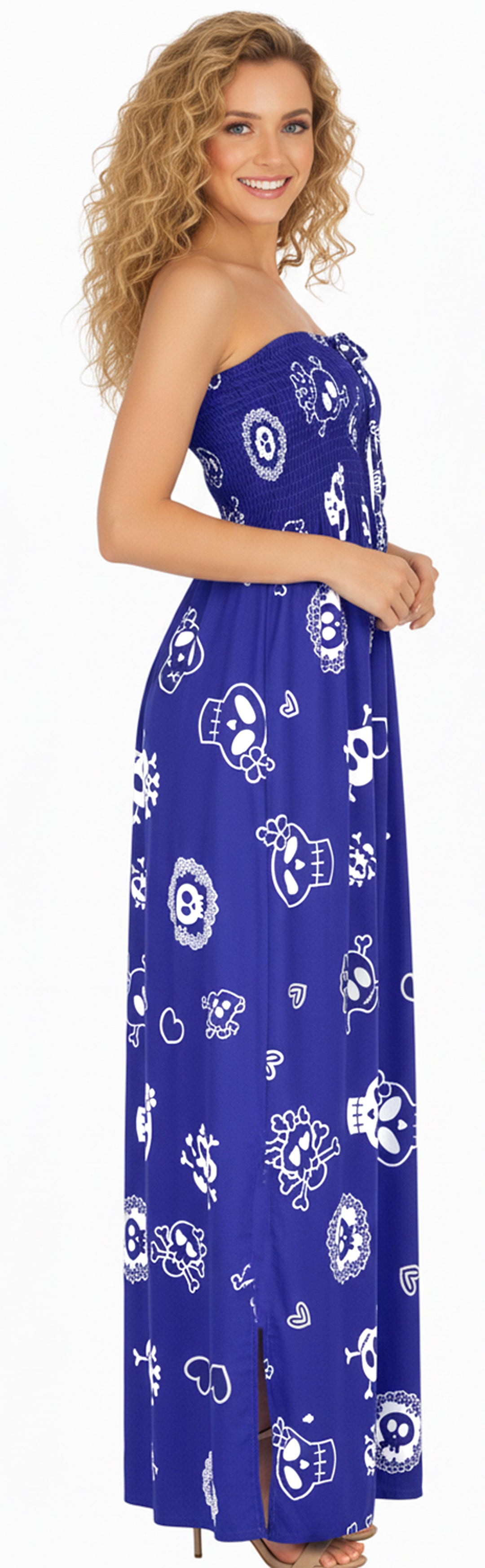 LA LEELA Blue Long Dress - 906239