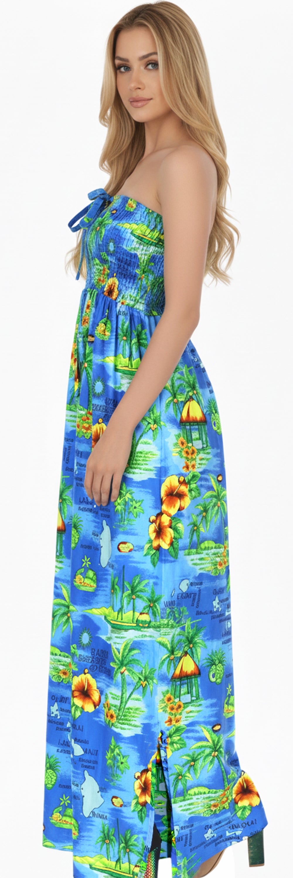 LA LEELA Blue Long Dress - 136249